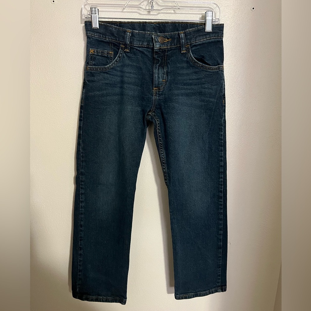 WRANGLER Classic Casual Relaxed Fit Bootcut Denim Jeans Dark Wash Boy's Sz 10 H